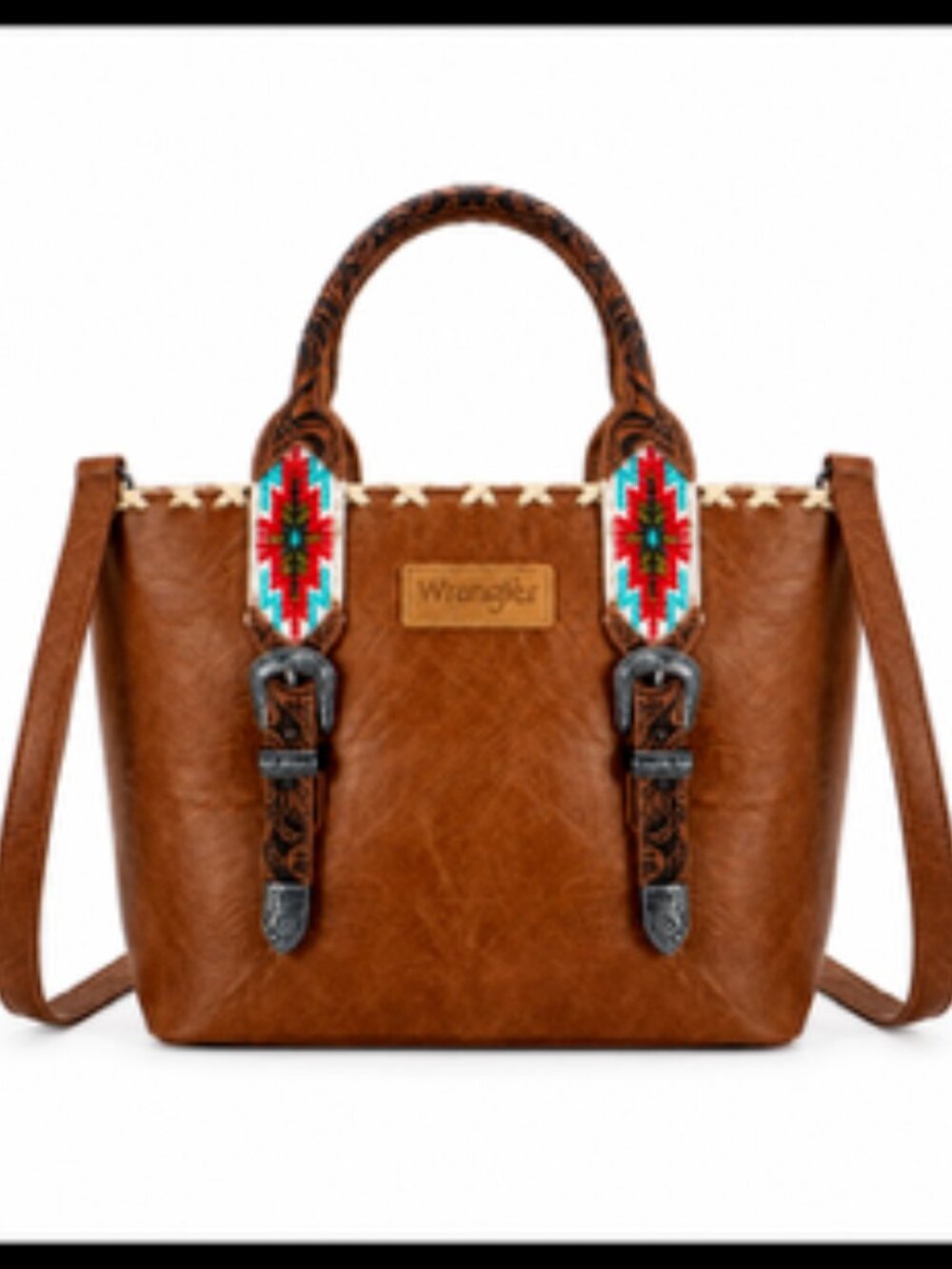 Wrangler Western Embroidery Crossbody/Tote Bag - Brown NWT